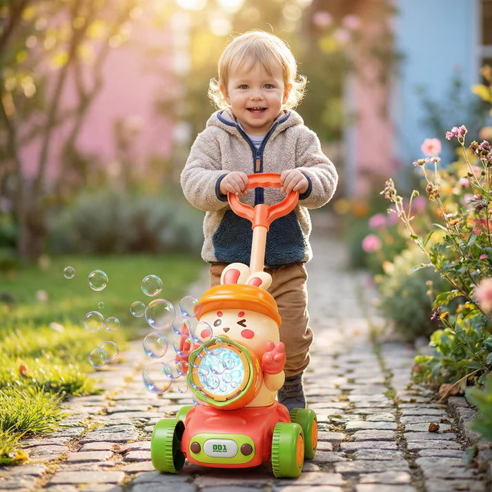Magische Bubble-Maschine für Kinder mit Licht & Schiebestange