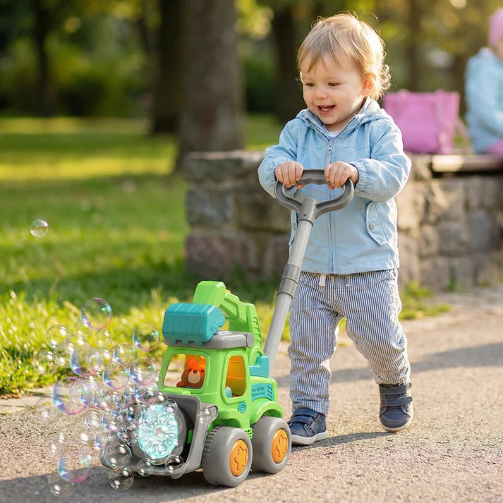 Magische Bubble-Maschine für Kinder mit Licht & Schiebestange