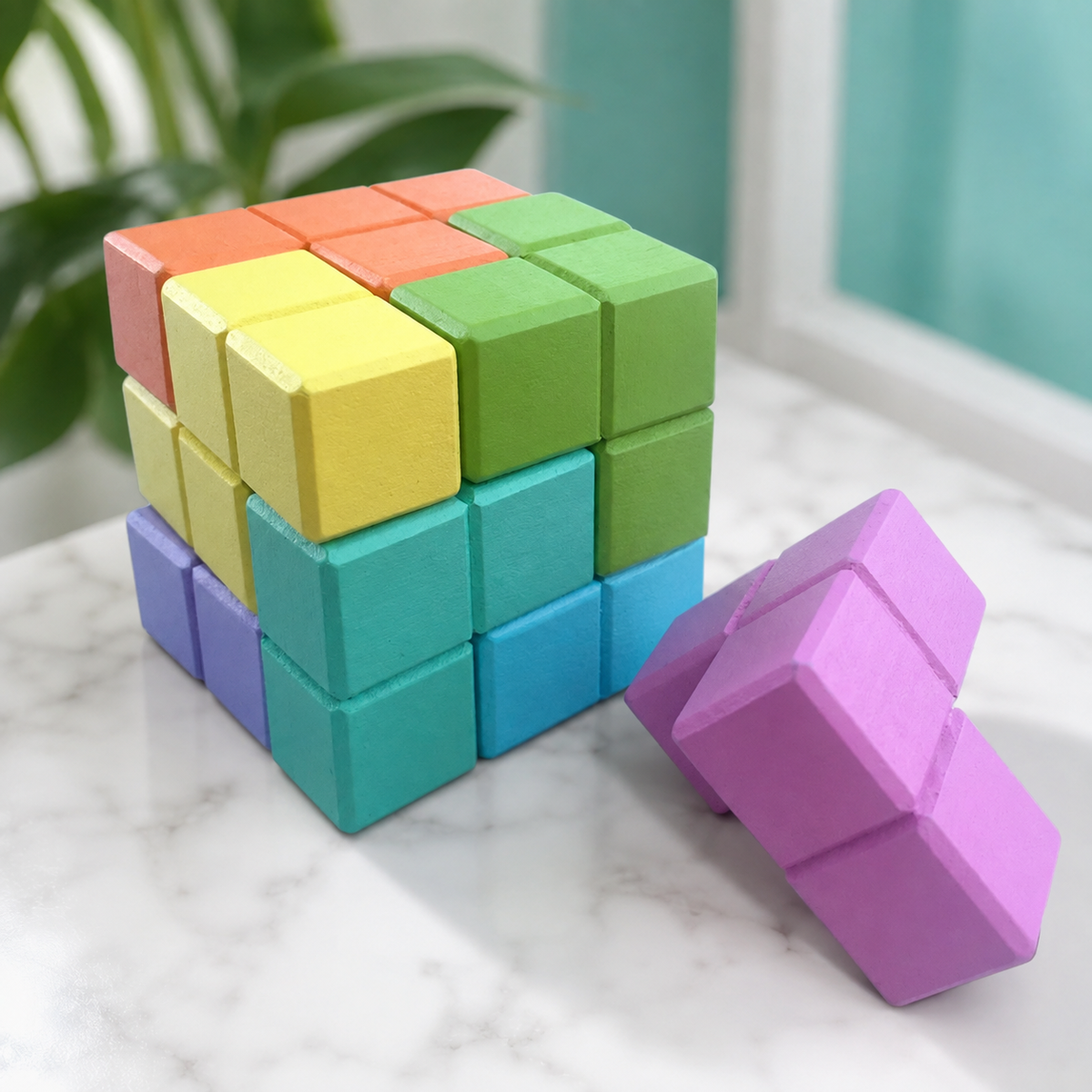 3D Holz-Soma-Würfel – Montessori Denkspiel für Kinder Stil 1