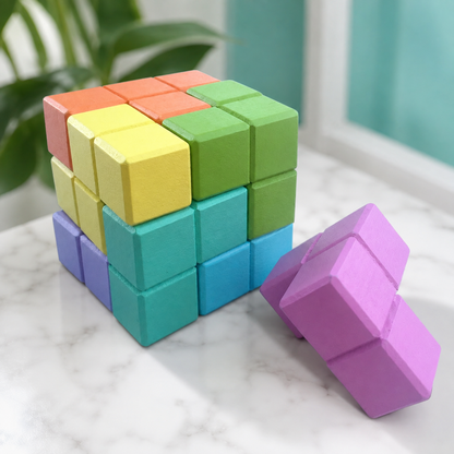 3D Holz-Soma-Würfel – Montessori Denkspiel für Kinder Stil 1