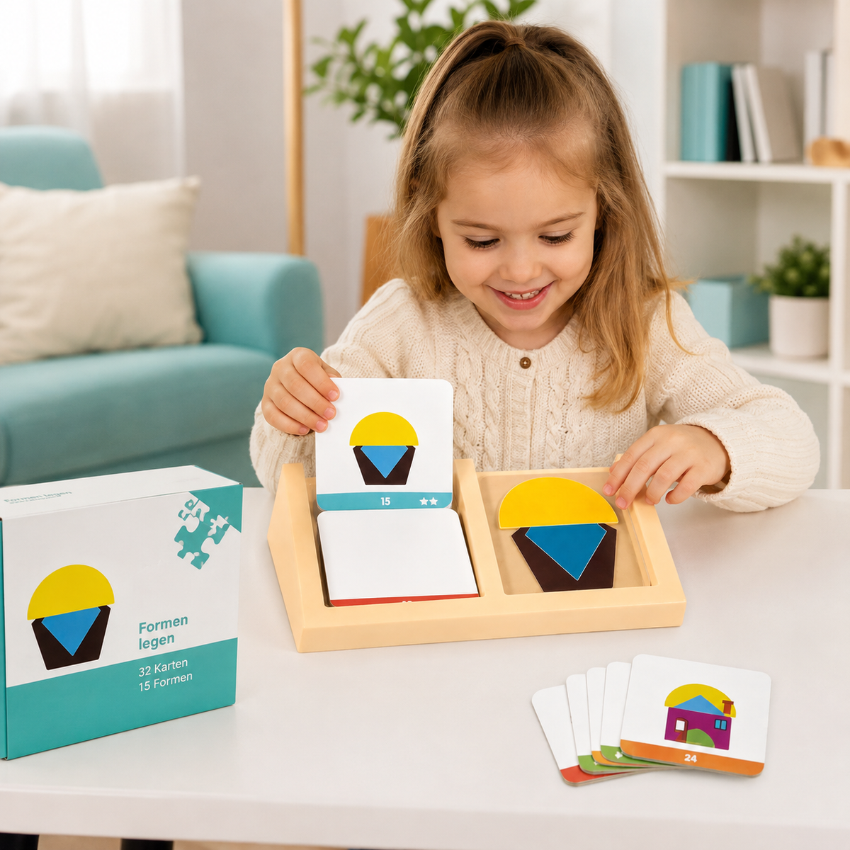 Haus Design Puzzle – Montessori Logikspiel für Kinder