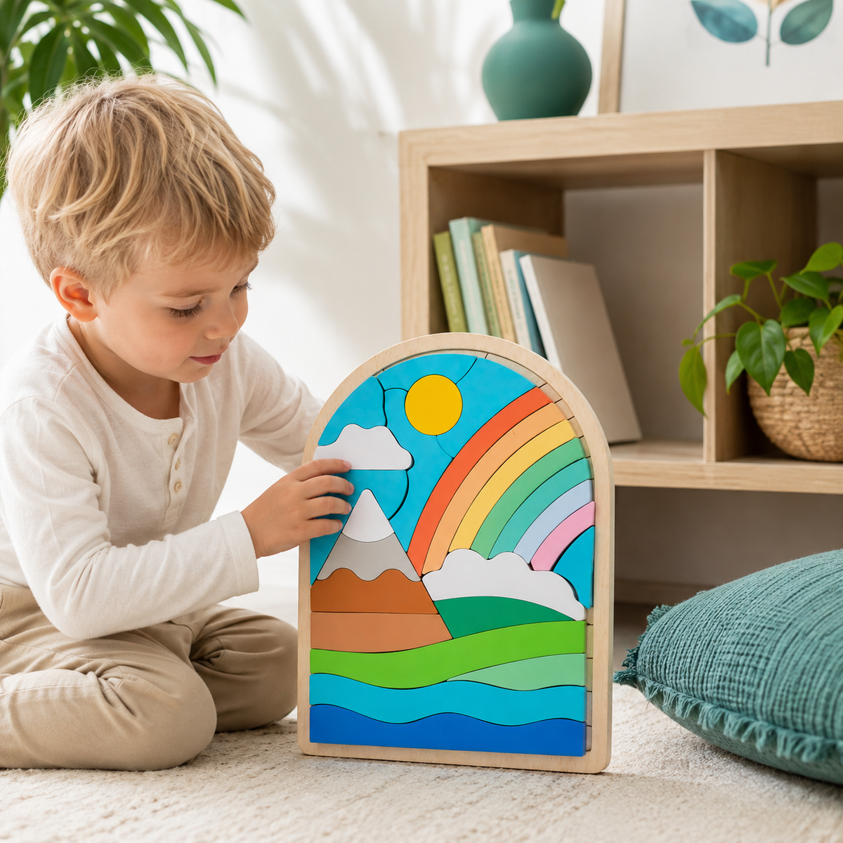 Regenbogen-Puzzle – Kreatives Lernspielzeug für Kinder ab 3 Jahren
