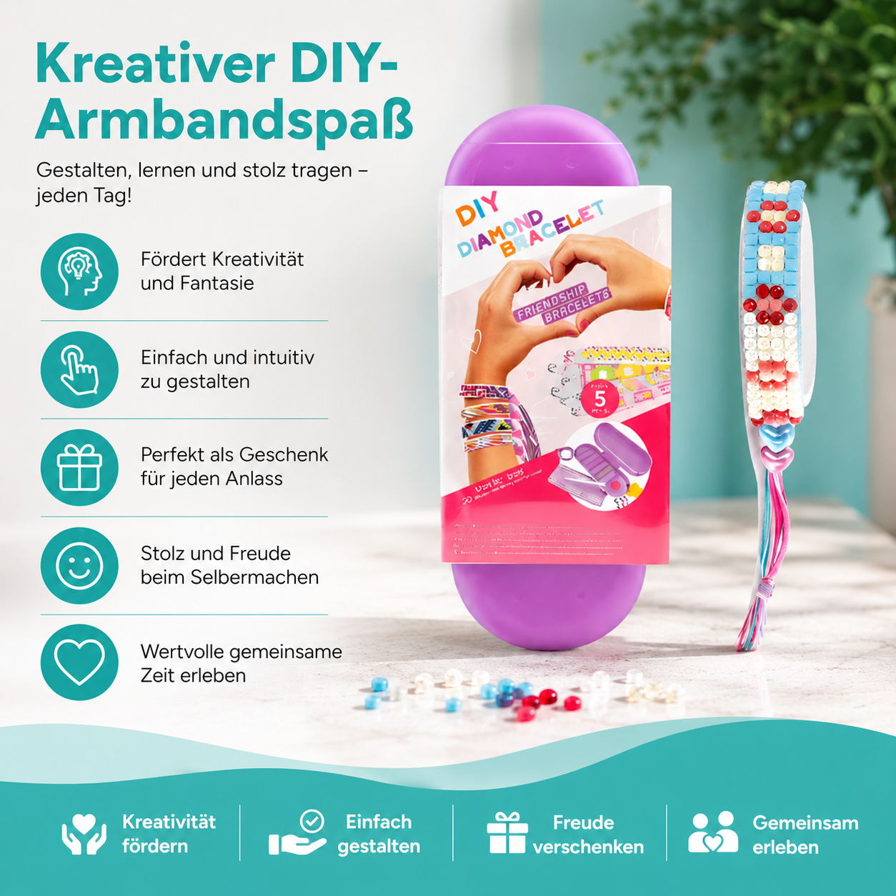 DIY-Strassarmband-Bastelset – verstellbar für Kinder & Erwachsene