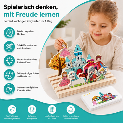 Handgemachtes Montessori Denkspiel – Kinder lernen Formen & Tiere spielerisch
