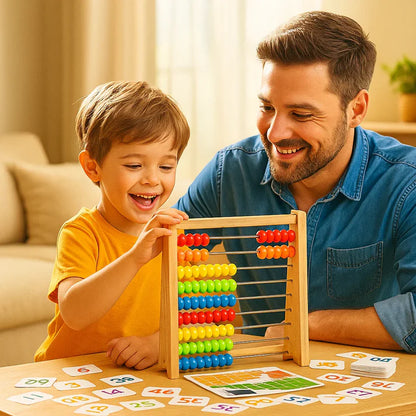 Holz Rechenrahmen 100 Perlen – Spielerisch Mathe Lernen