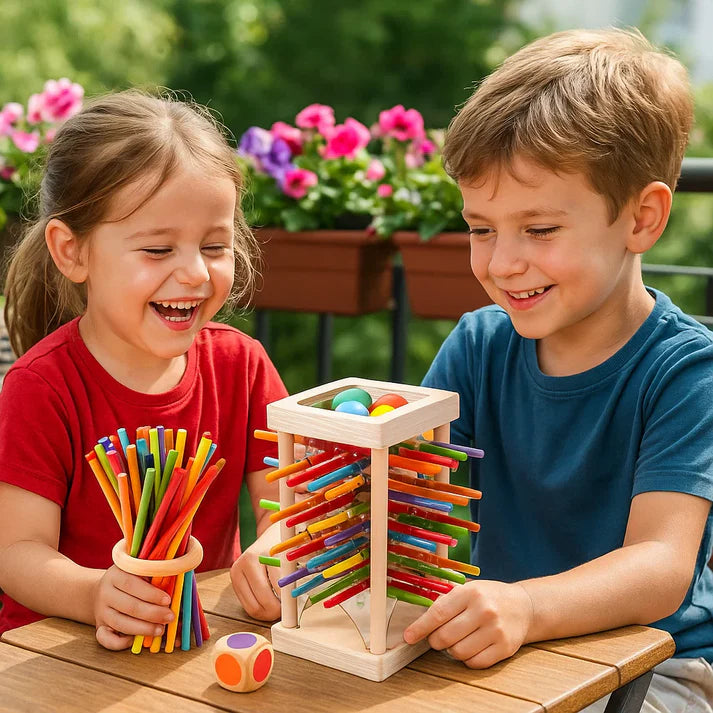 Holz Balancier-Stäbchenspiel – Konzentration & Spaß für Kinder