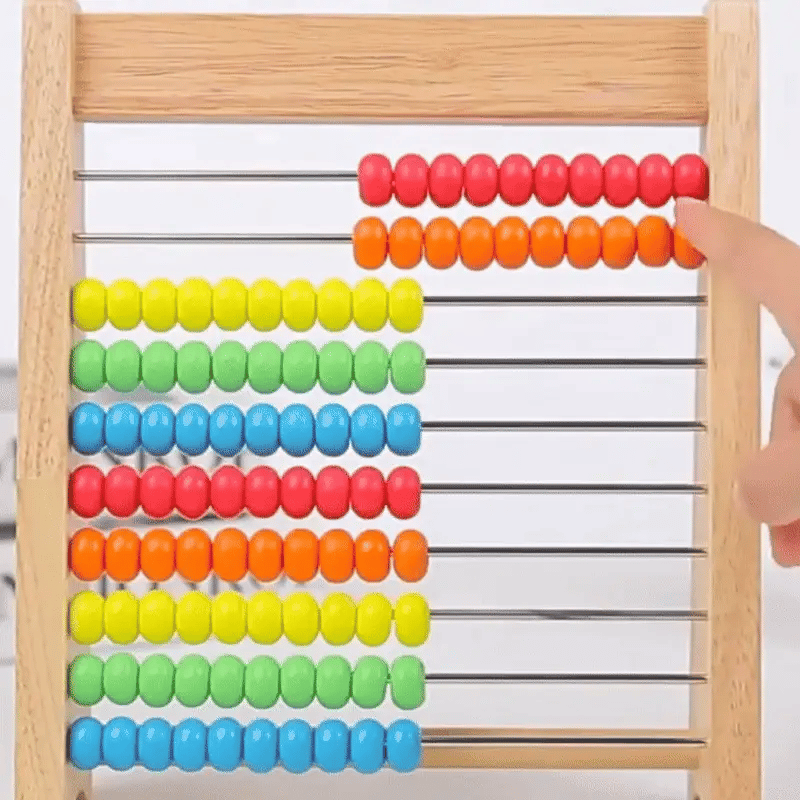 Holz Rechenrahmen 100 Perlen – Spielerisch Mathe Lernen
