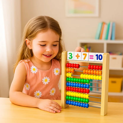 Holz Rechenrahmen 100 Perlen – Spielerisch Mathe Lernen