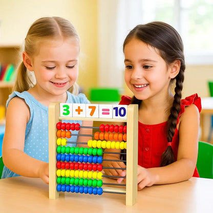 Holz Rechenrahmen 100 Perlen – Spielerisch Mathe Lernen