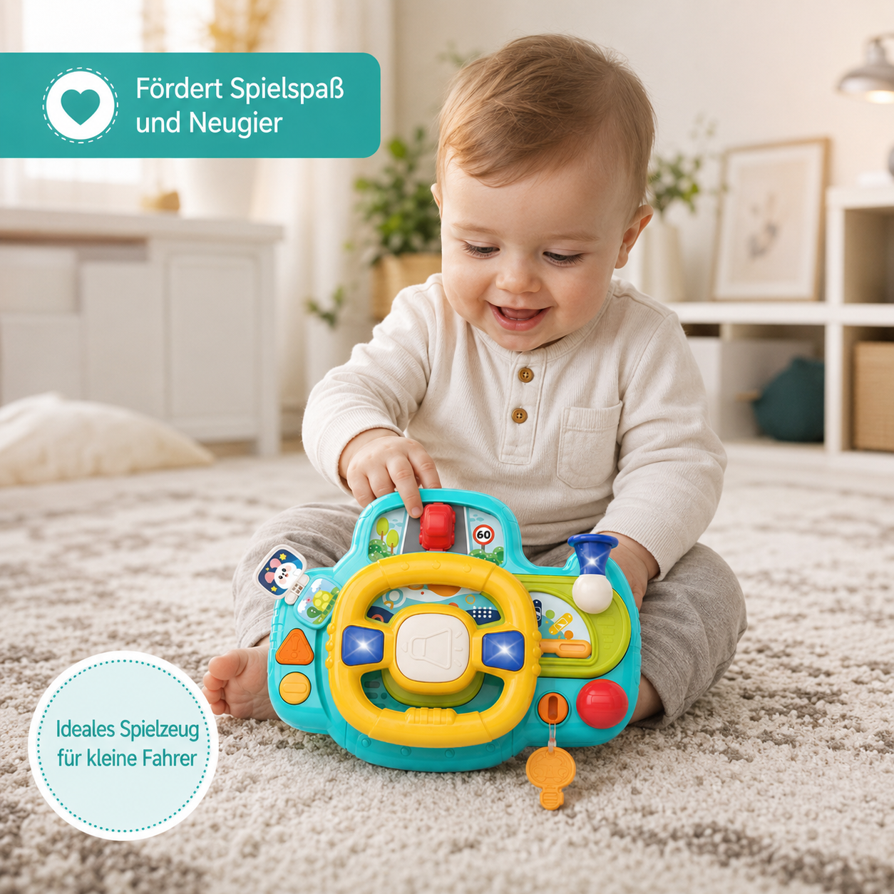 Interaktives Baby-Lenkrad – Musik, Geräusche & spielerisches Lernen
