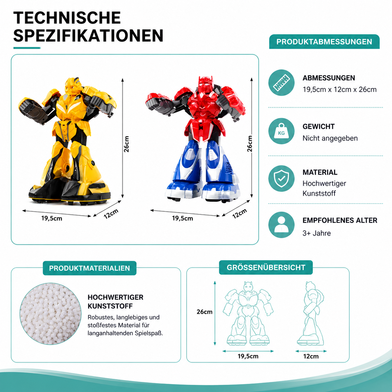 Smart Battle-Roboter mit Musik, LED-Licht & Bewegungssteuerung