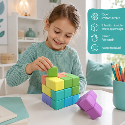 3D Holz-Soma-Würfel – Montessori Denkspiel für Kinder