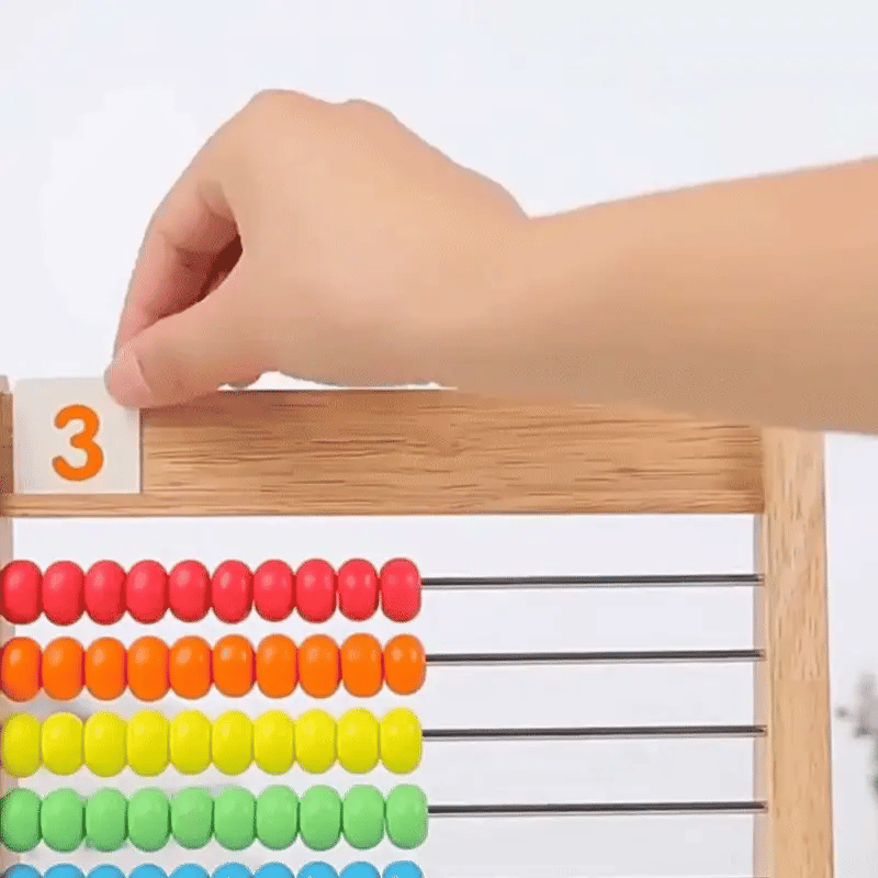 Holz Rechenrahmen 100 Perlen – Spielerisch Mathe Lernen