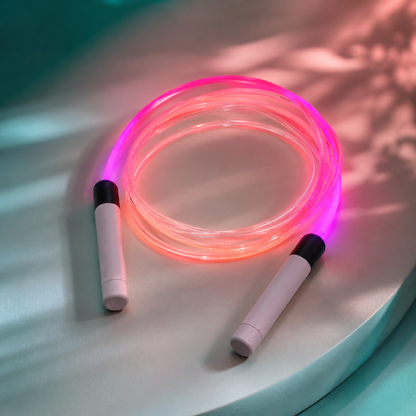 LED Springseil für Kids & Erwachsene – Leuchtender Fitness-Spaß TPU-Modelle Rosa