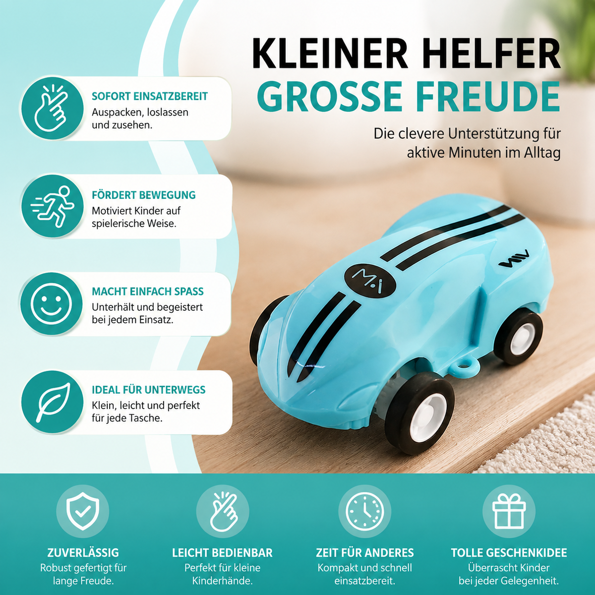 Mini Rennfahrerin mit Licht – 360° Stunt Geschwindigkeit für grenzenlosen Spielspaß