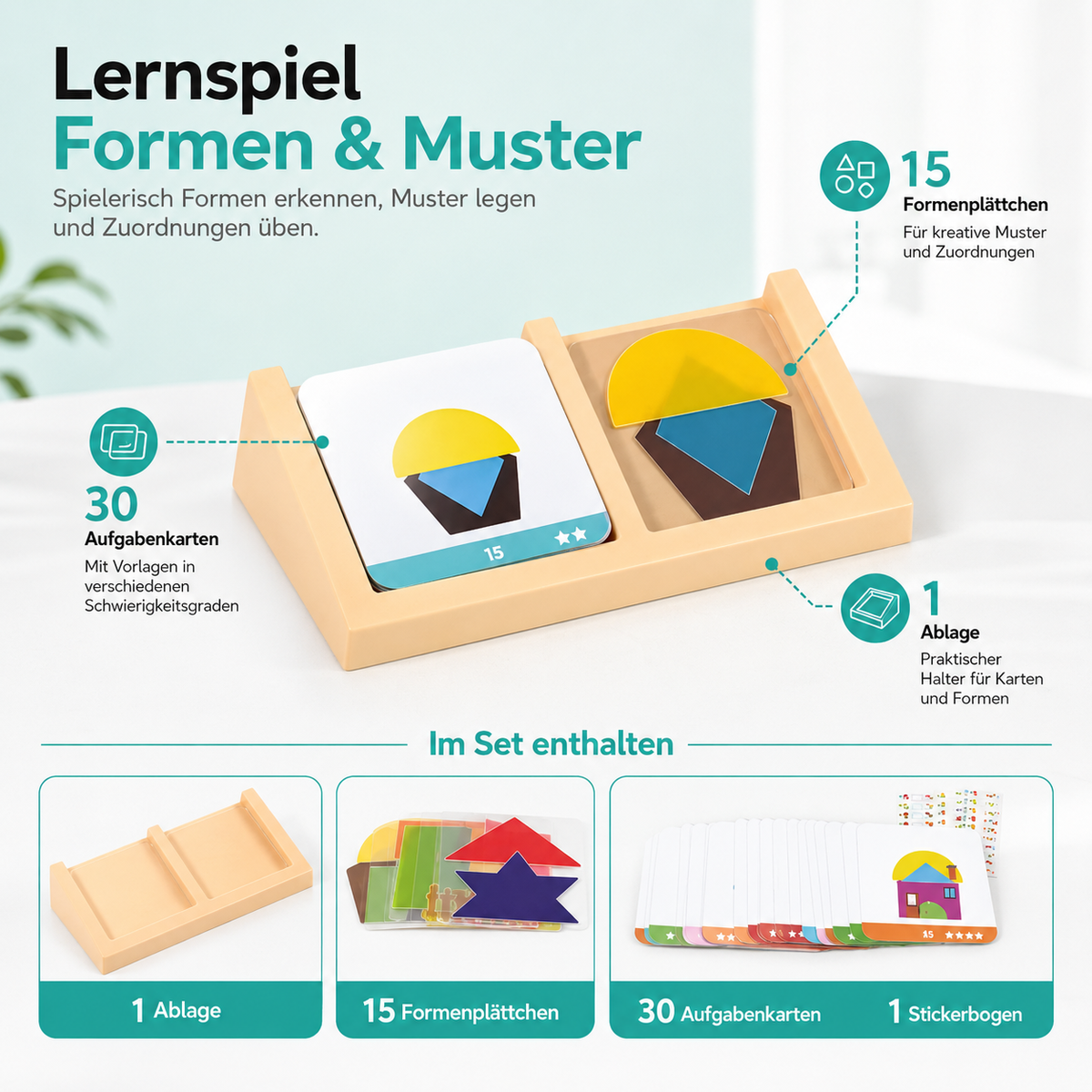 Haus Design Puzzle – Montessori Logikspiel für Kinder