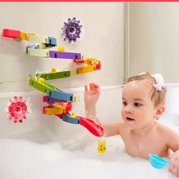 Bunte Badespaß-Rutsche - fröhliche & lernreiche Badezeit