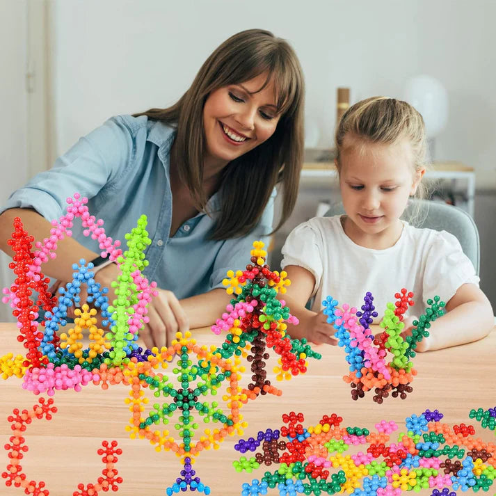 3D-Schneeflocken-Bausatz – Drehbare Kreativbausteine für Kinder