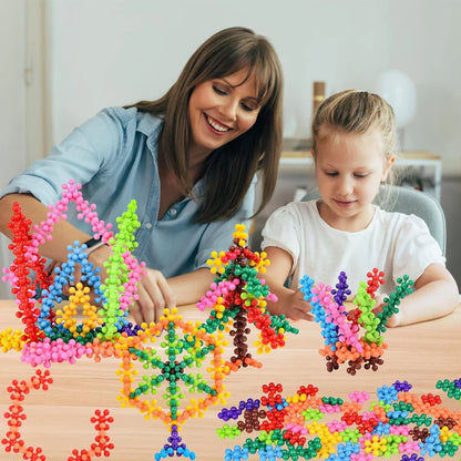 3D-Schneeflocken-Bausatz – Drehbare Kreativbausteine für Kinder