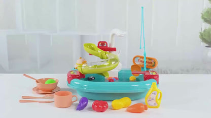 Kinder Spielzeug Set – Küche und Angeln in einem