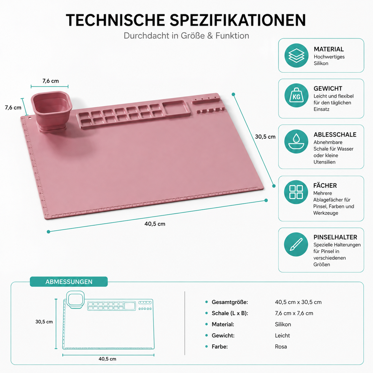 Multifunktionale Silikon-Malunterlage für kreative Meisterwerke