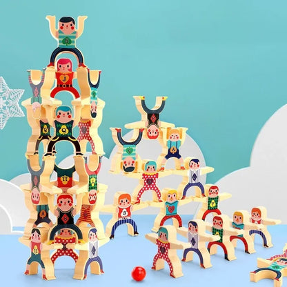 Montessori Stapelspaß Balance-Doll Bauklötze für Kinder
