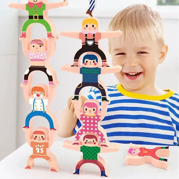 Montessori Stapelspaß Balance-Doll Bauklötze für Kinder