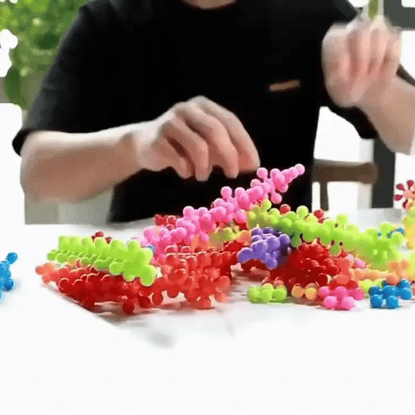 3D-Schneeflocken-Bausatz – Drehbare Kreativbausteine für Kinder