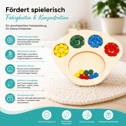 Montessori-Farbsortierbrett aus Holz für Kleinkinder