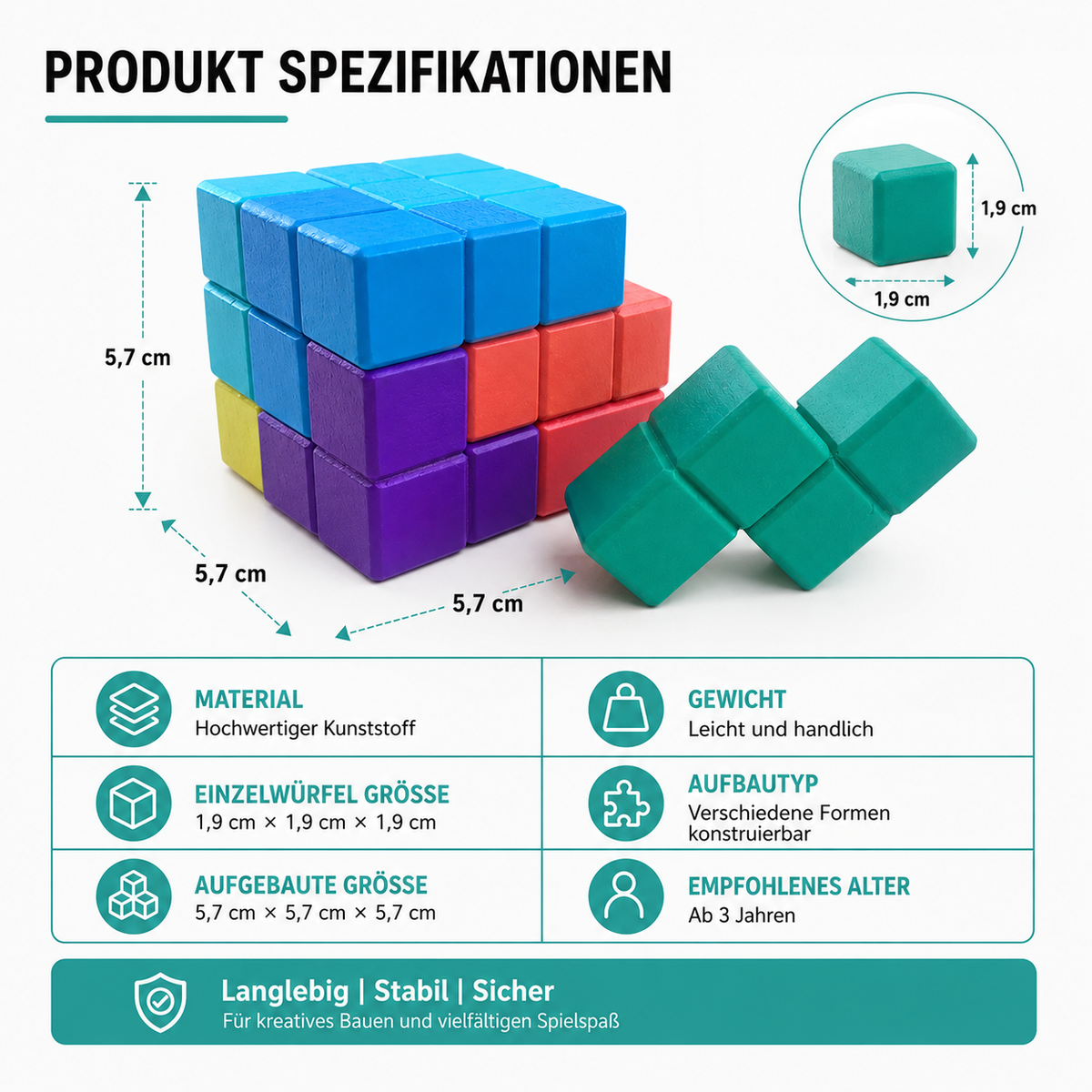 3D Holz-Soma-Würfel – Montessori Denkspiel für Kinder