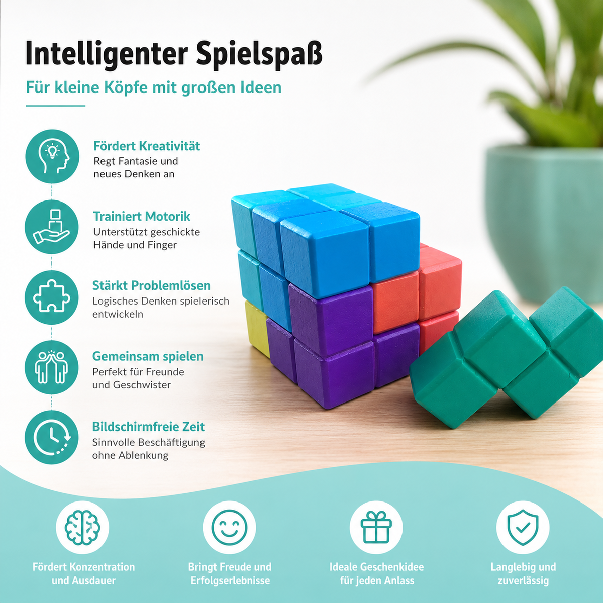 3D Holz-Soma-Würfel – Montessori Denkspiel für Kinder